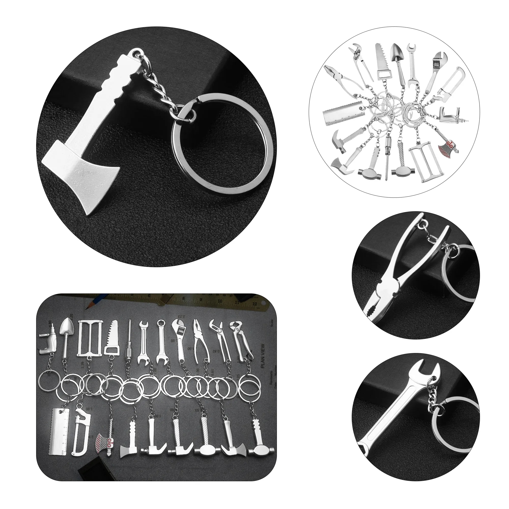 Metal Axe Tool Keychain