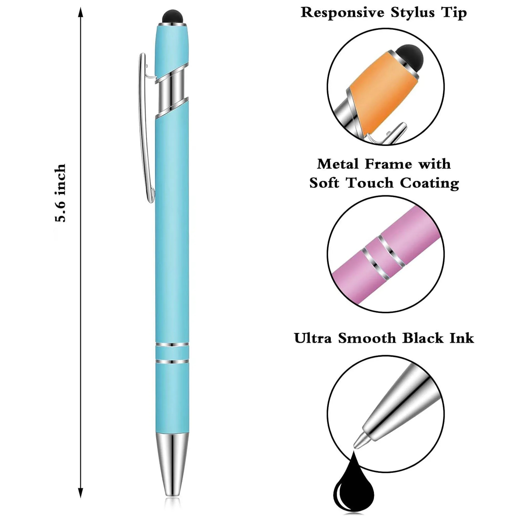 2-in-1 Stylus Retractable Ballpoint Pen 7