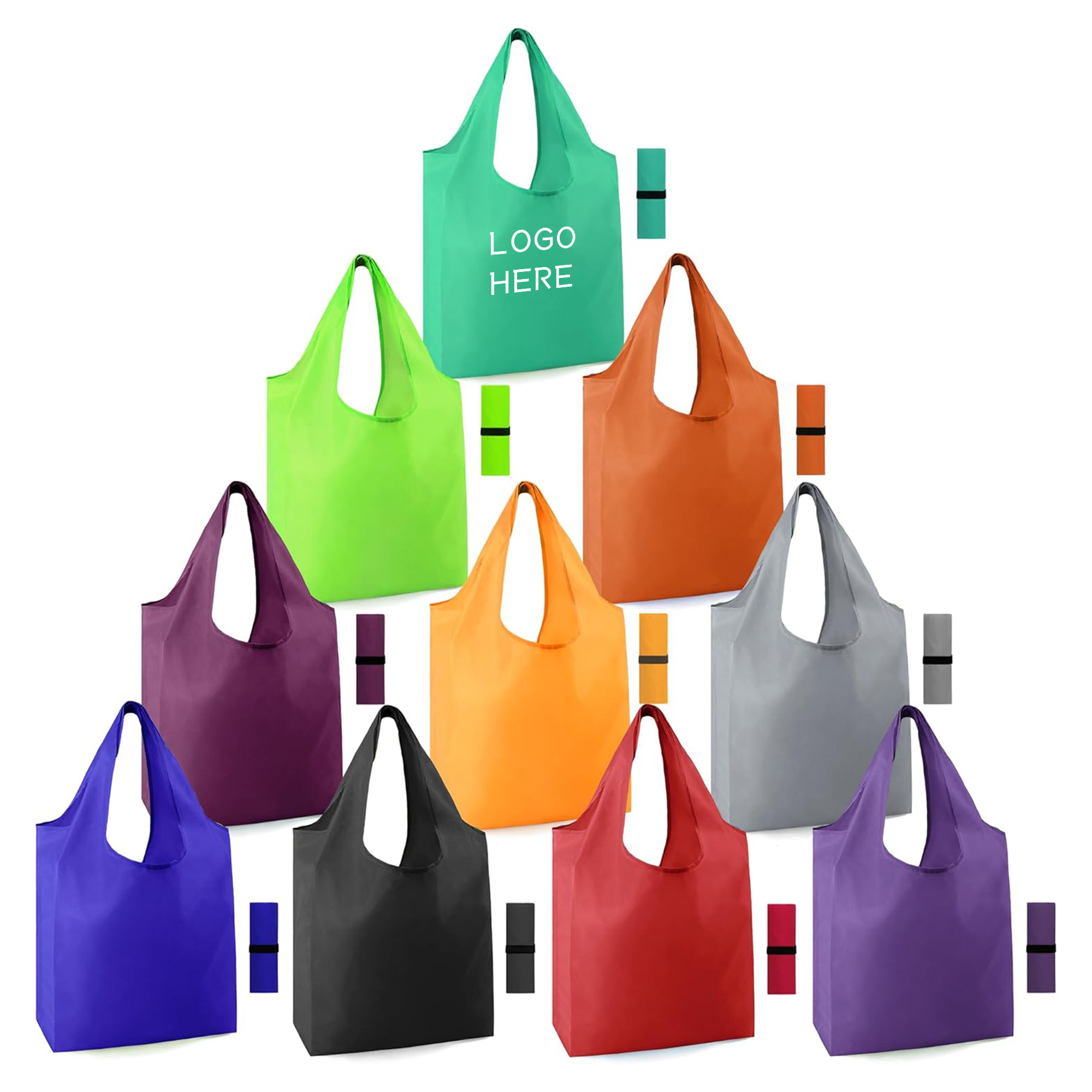 Large Folding Reusable Bags Totes, custom tote bag with logo imprint 4