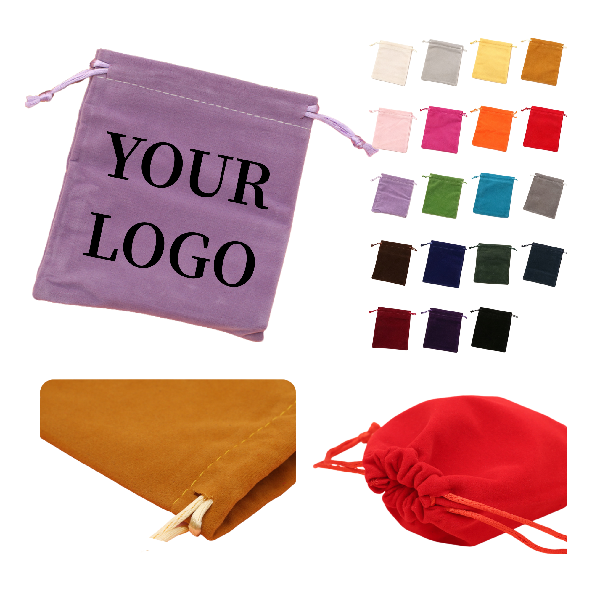 Flocking Drawstring Pouch Storage Bag 2