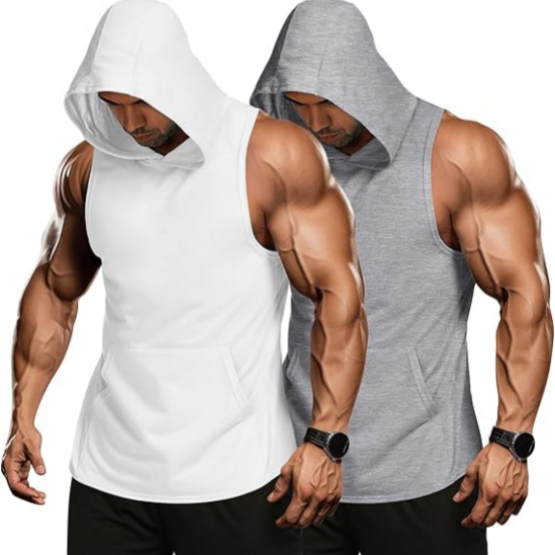 Workout Hoodie Muscle Fitting Sleeveless Shirt 8