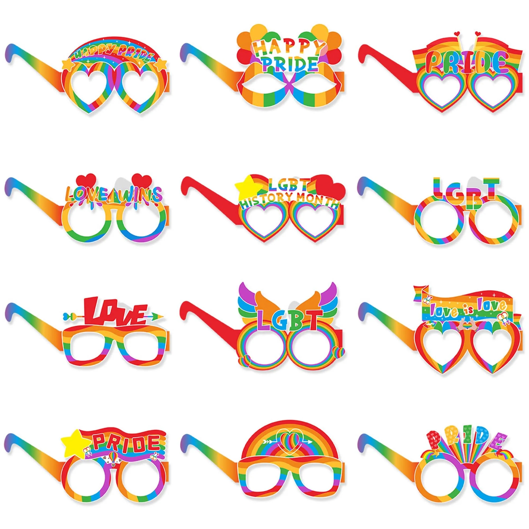 Rainbow Decoration Glasses Set 12