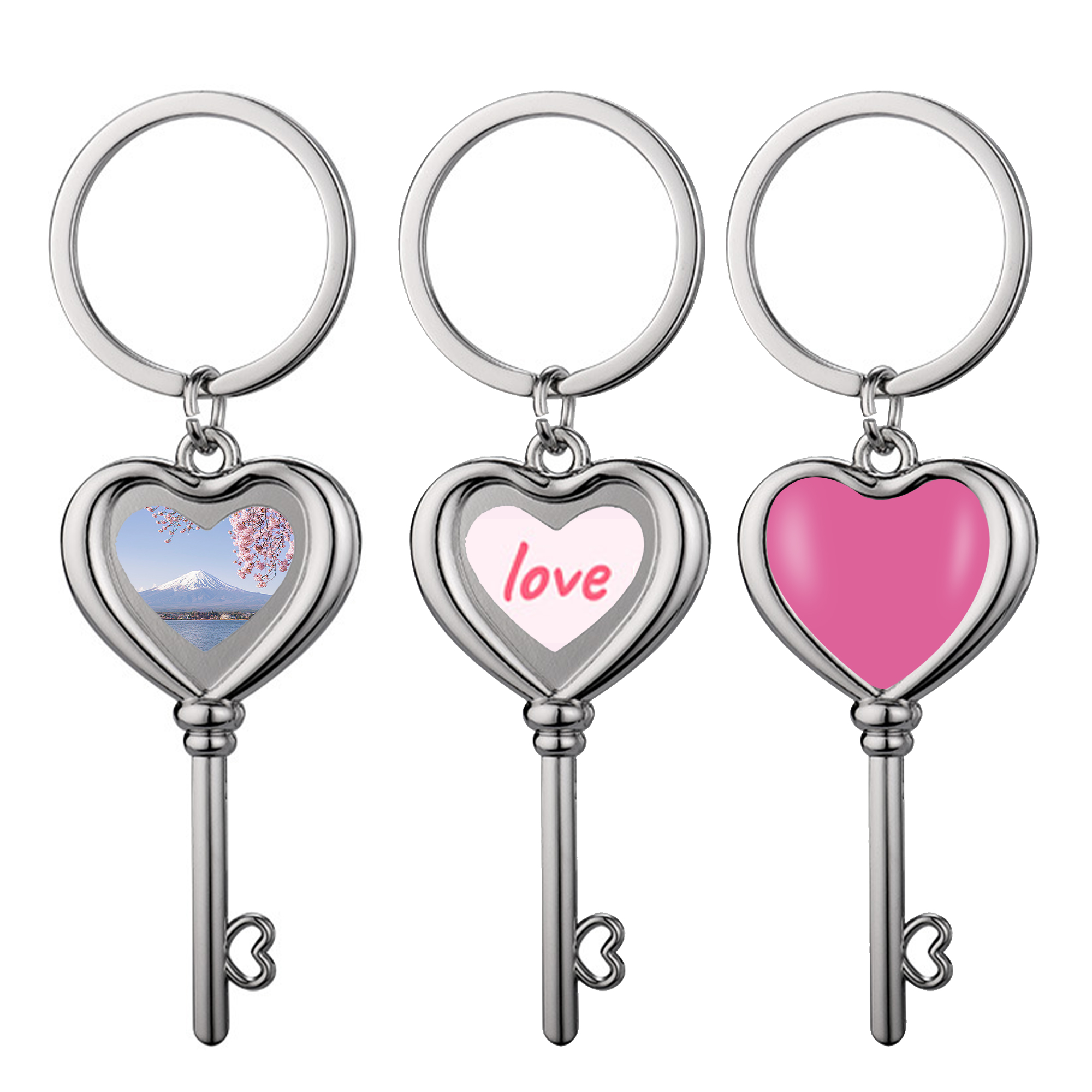 Heart-Shaped Metal Keychain for Gifts and Promotions