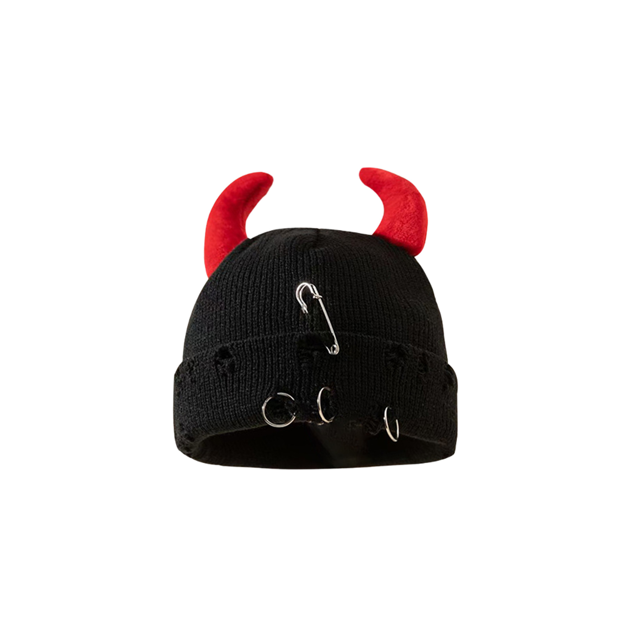 Custom Logo Horned Winter Knitted Hat 18