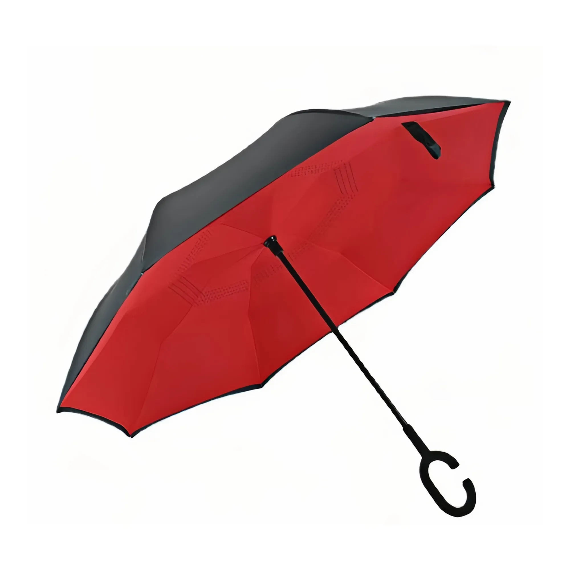 Solid Color Inverted Umbrella With C-Shaped Handle 18