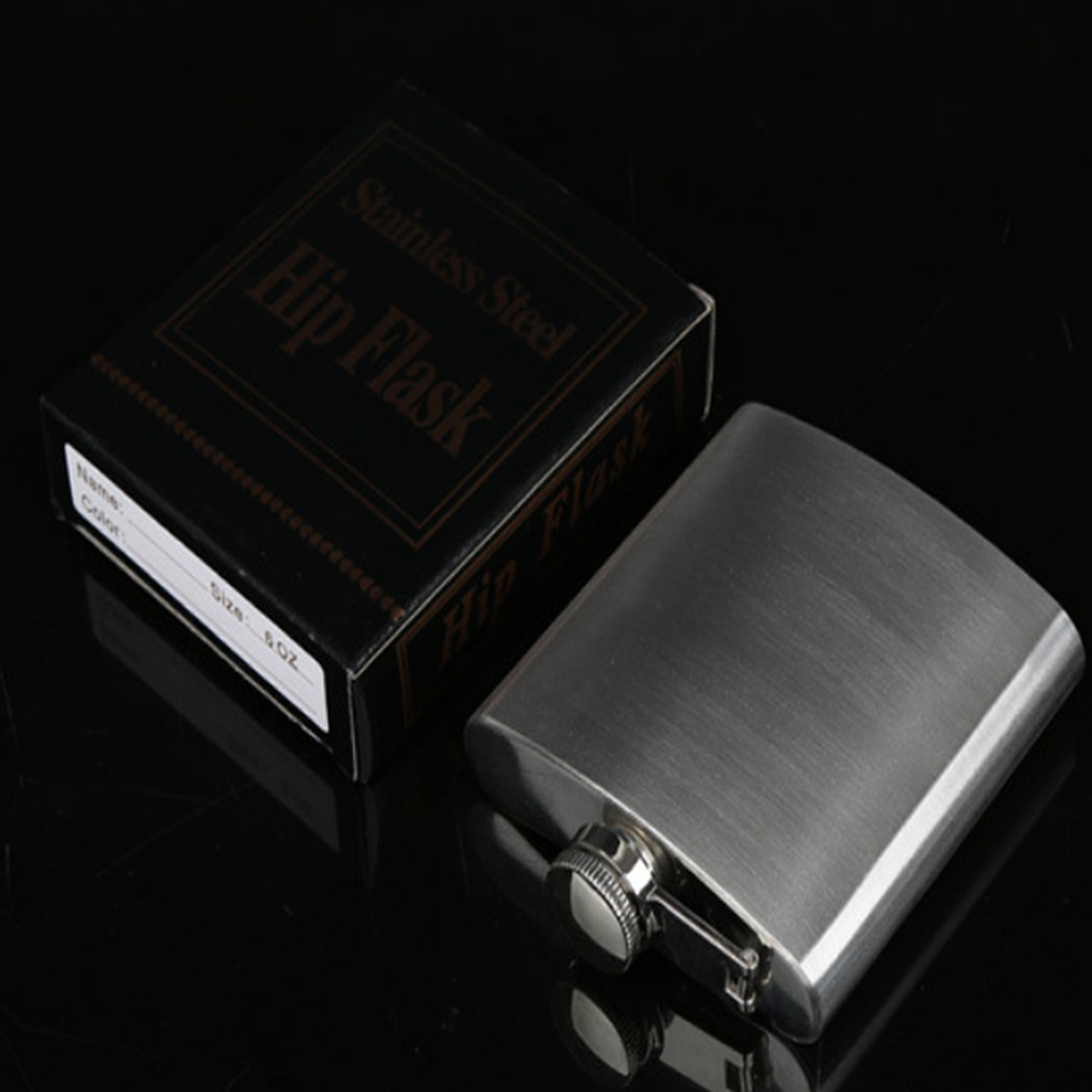 MOQ 20 PCS Durable 8 OZ Stainless Steel Hip Flask 6