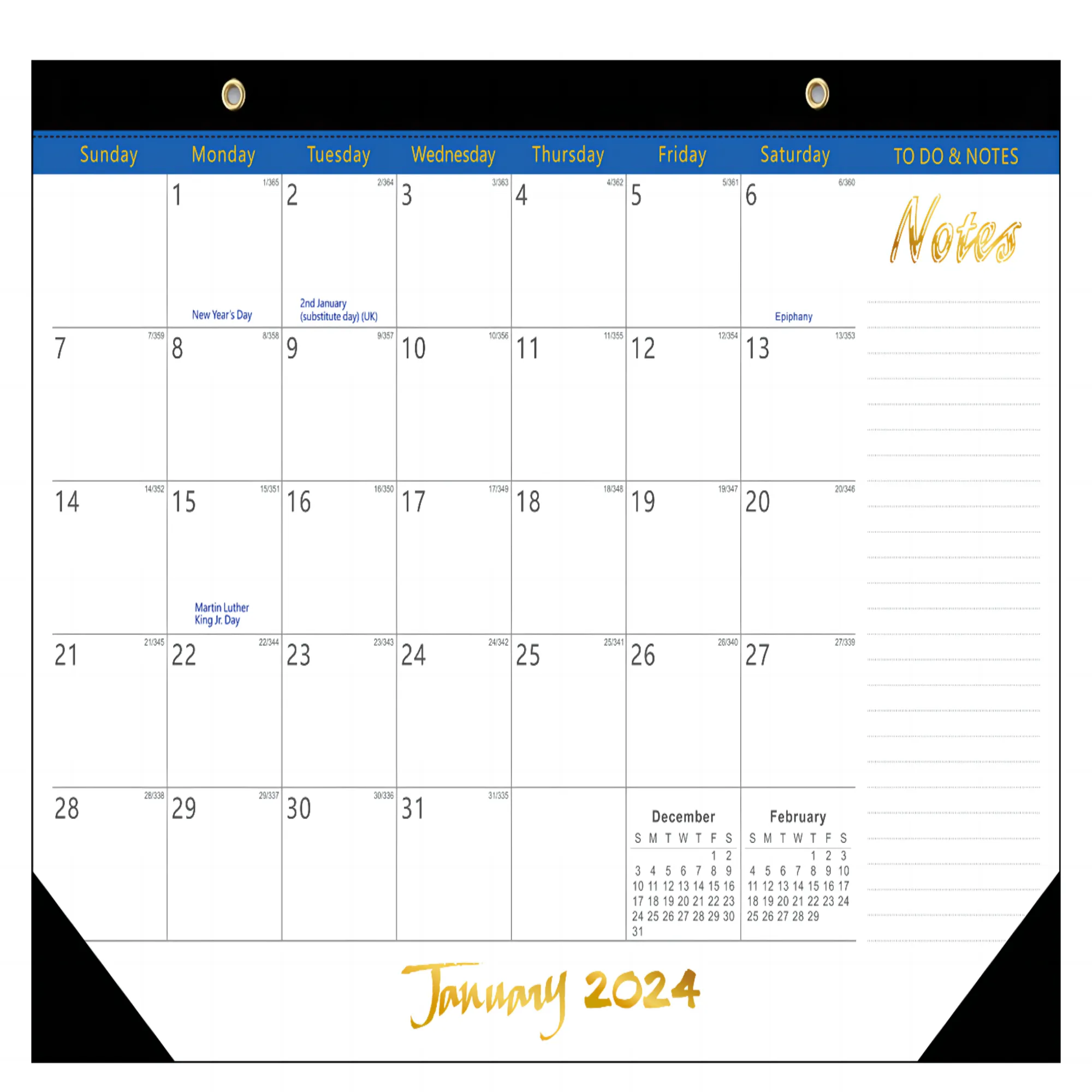 MOQ50 Full color 17''X 12'' Desk/Wall Calendar 12