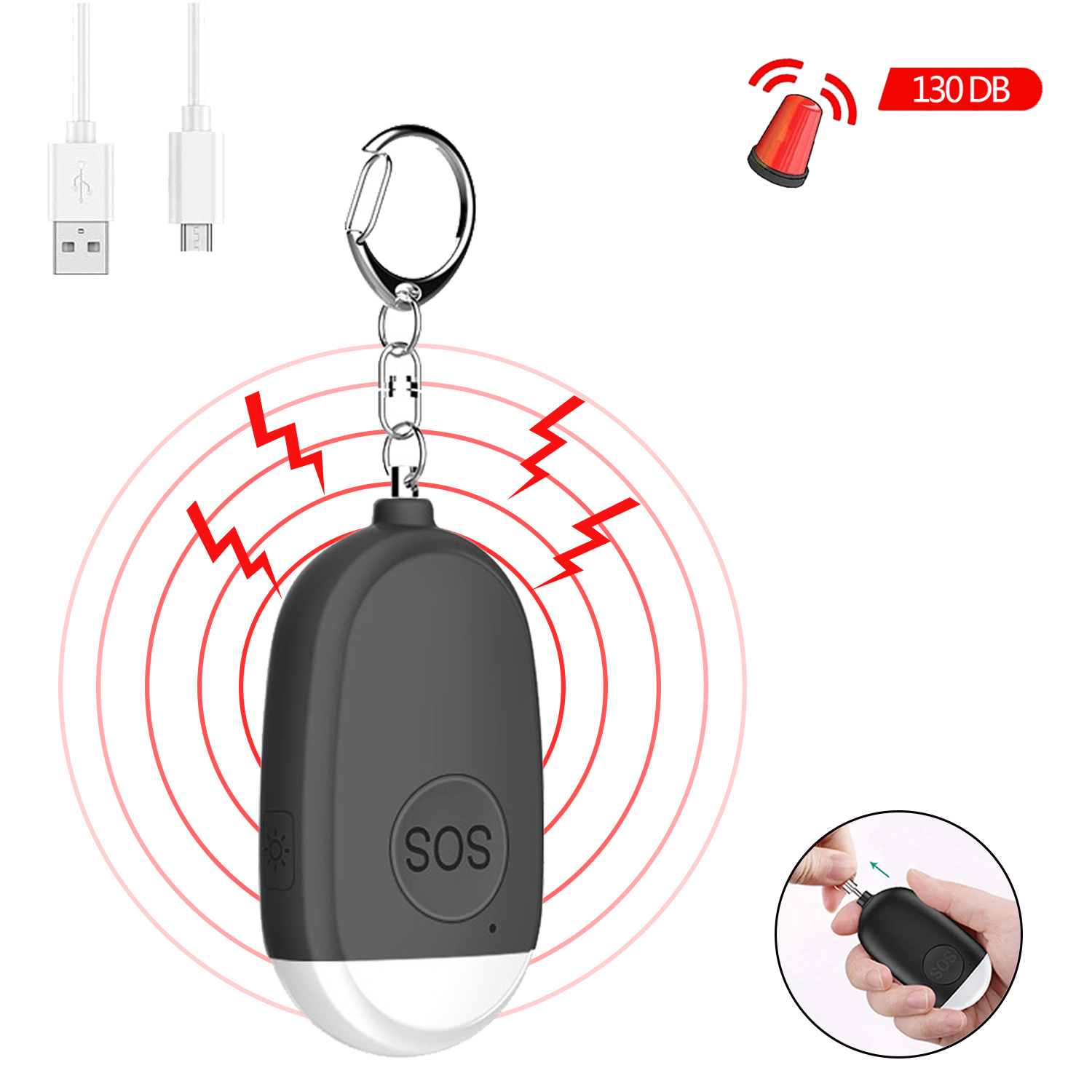 USB Rechargeable Personal Alarm