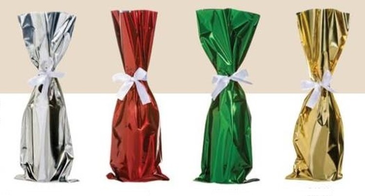 Mylar Wine Bags W Ribbons Set Of 2