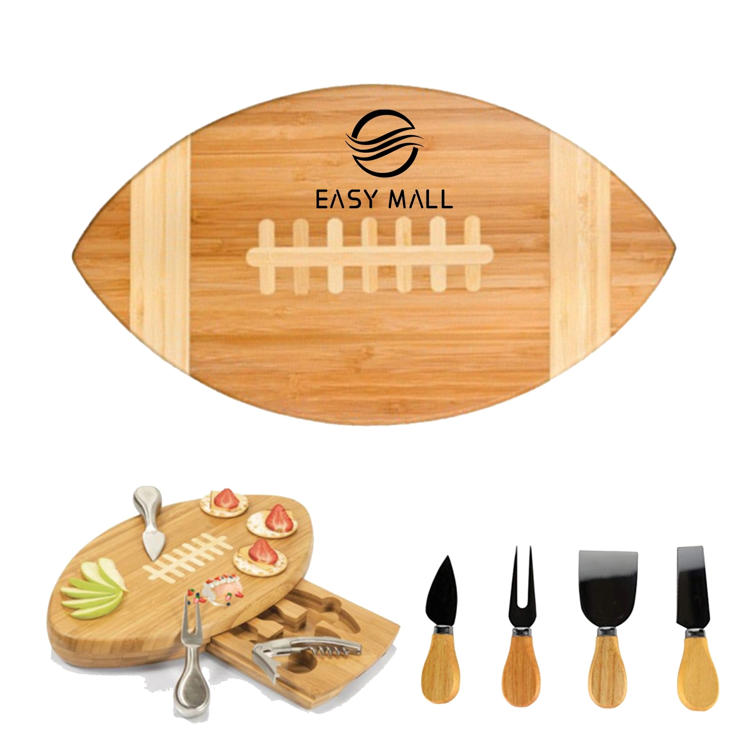 Quarterback Natural Wood Cutting Board