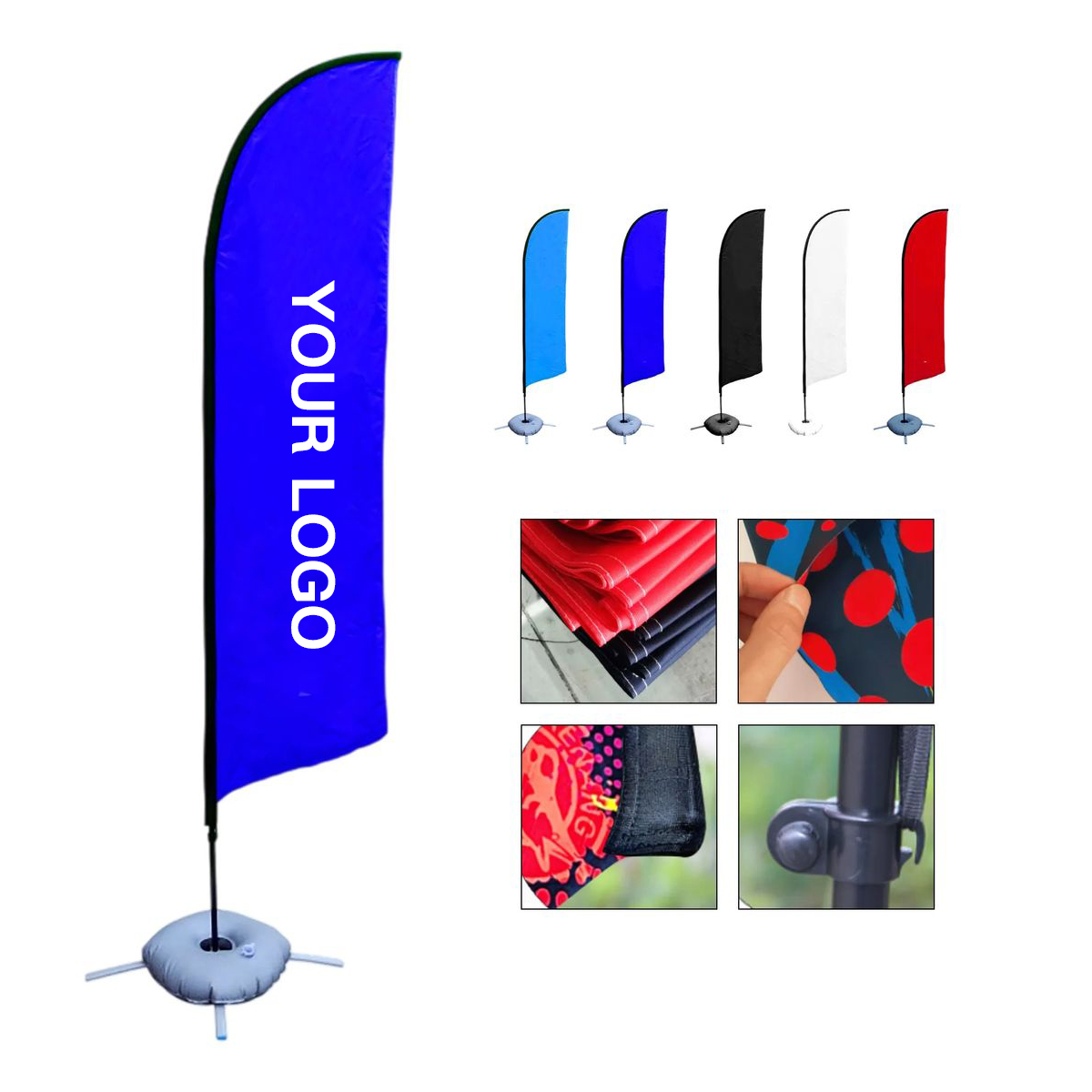 Double Sided Feather Flag Set with Base and Pole