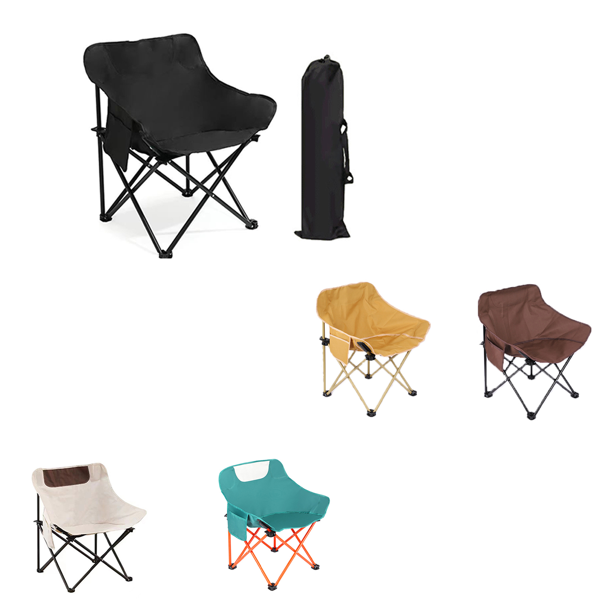 High Back Camping Folding Moon Chair