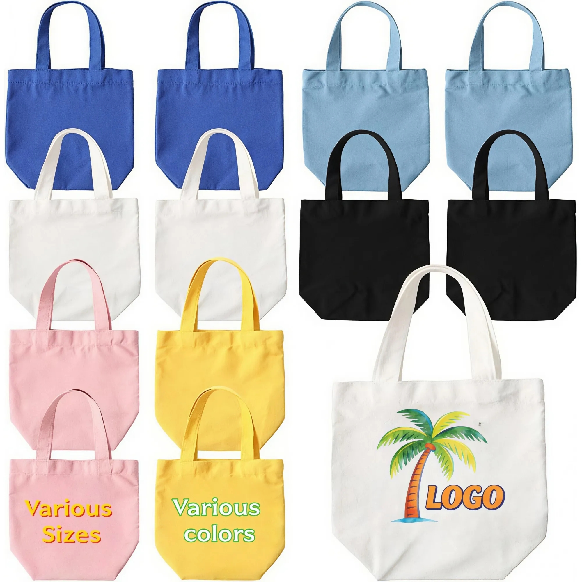 MOQ 5 Lightweight Reusable Canvas Tote Bags Suitable for DIY 13