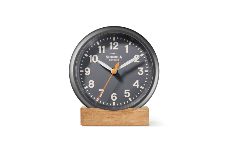 Shinola The Runwell 6in Desk Clock - Gunmetal/Gray 3
