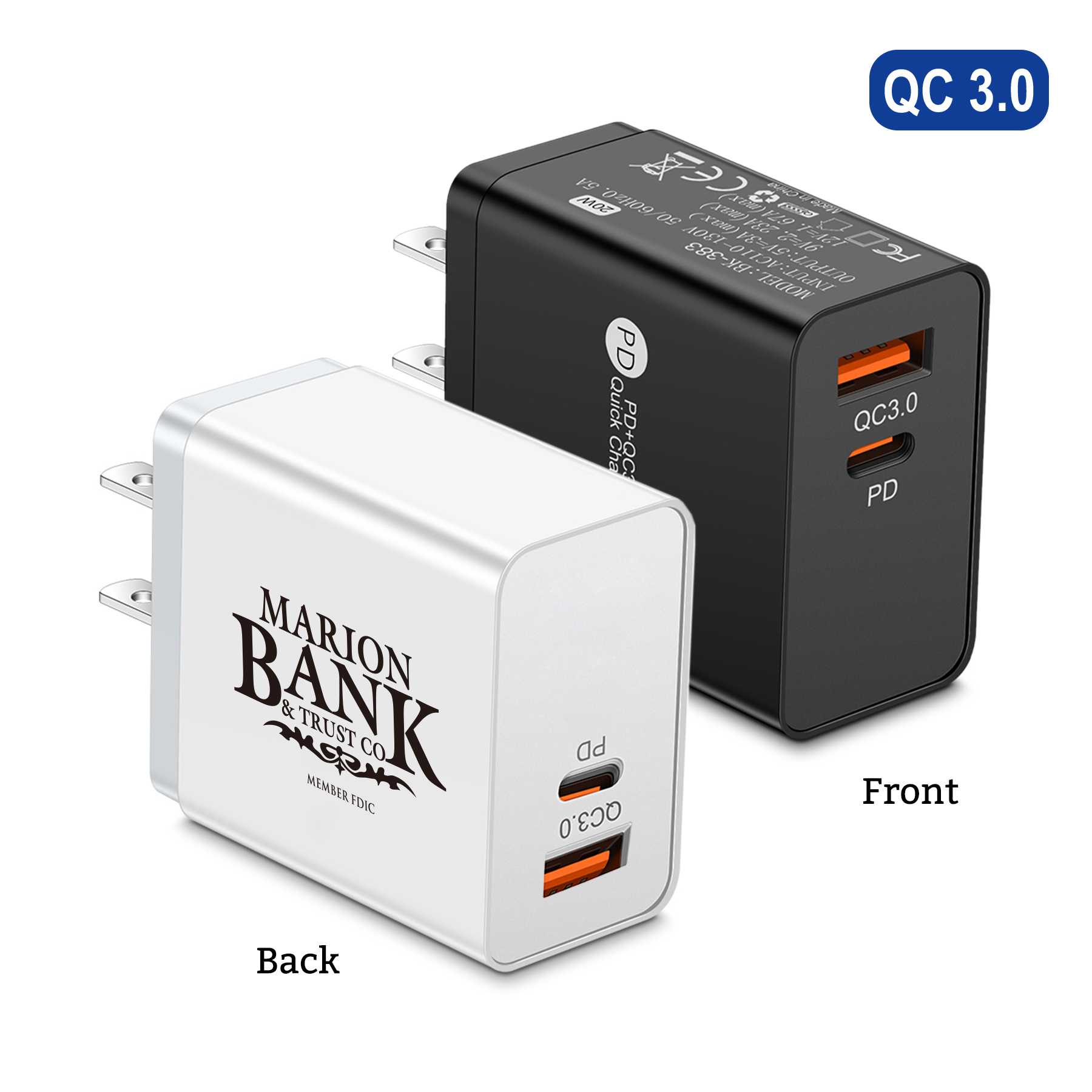 20 W Quick 3.0 USB / Type C Smart Wall Plug Charger 12