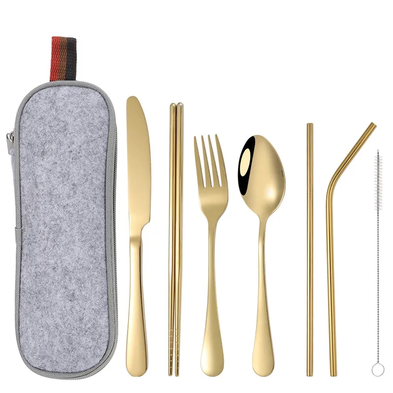 Reusable Stainless steel cutlery set with case 28