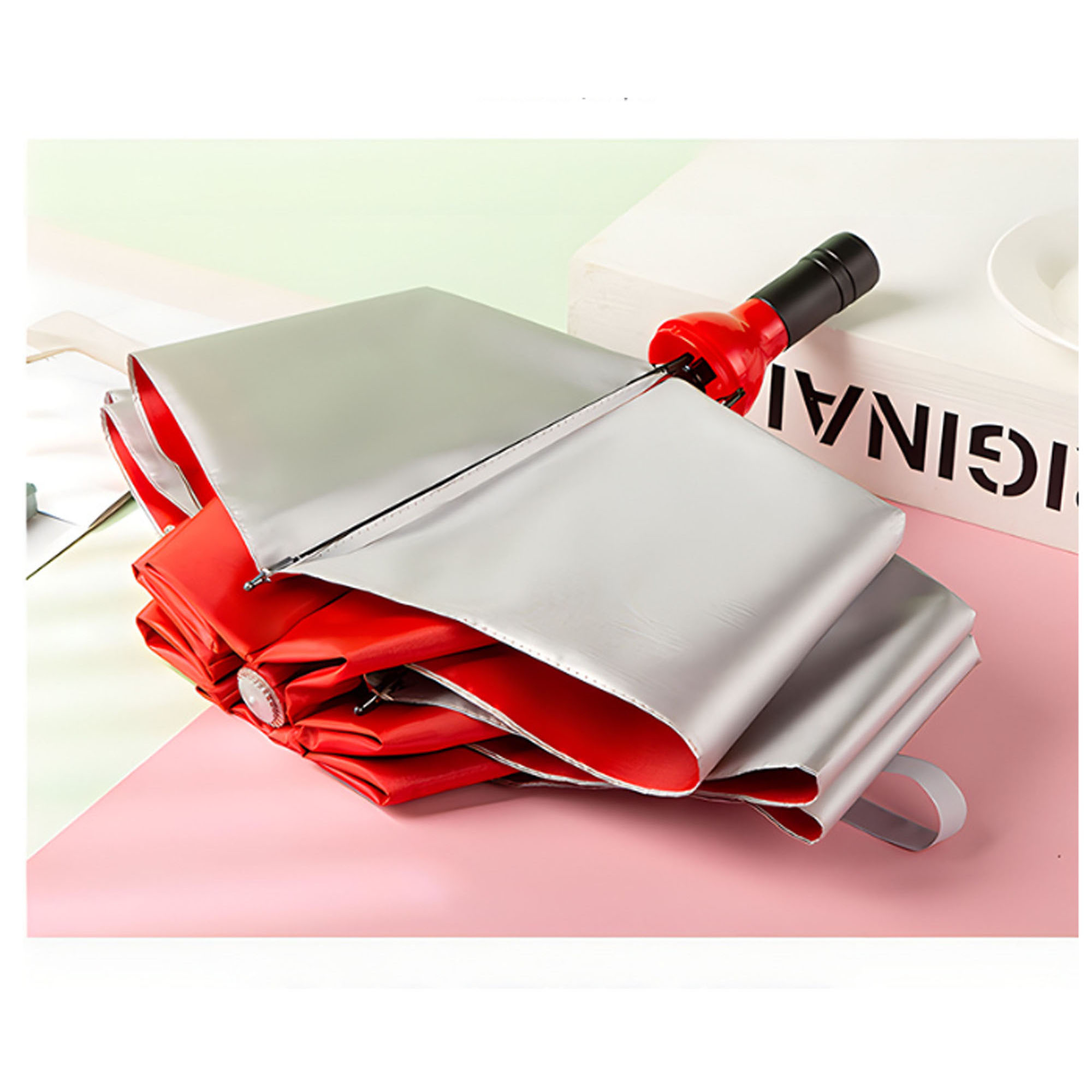 Stylish Wine Bottle-Shaped Folding Umbrella for All-Weather Use 7
