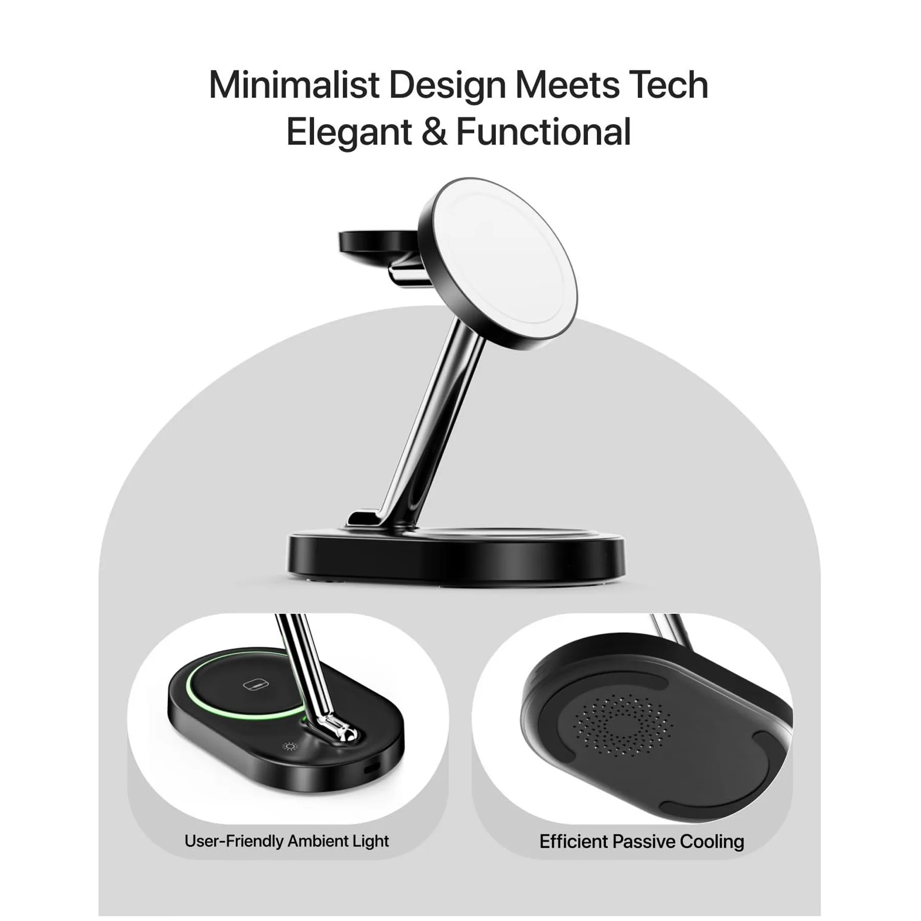 Aluminum Alloy 3 in 1 Magnetic Wireless Charging Station 20W 8