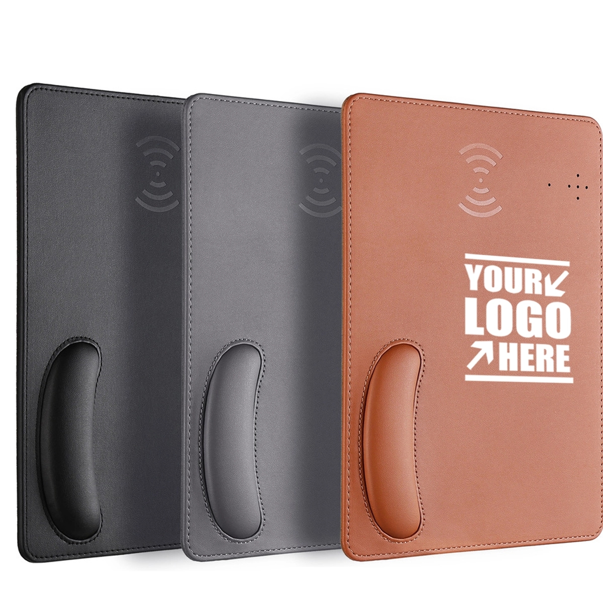 Pu Leather 10W Wireless Charging Mouse Pad For Phone