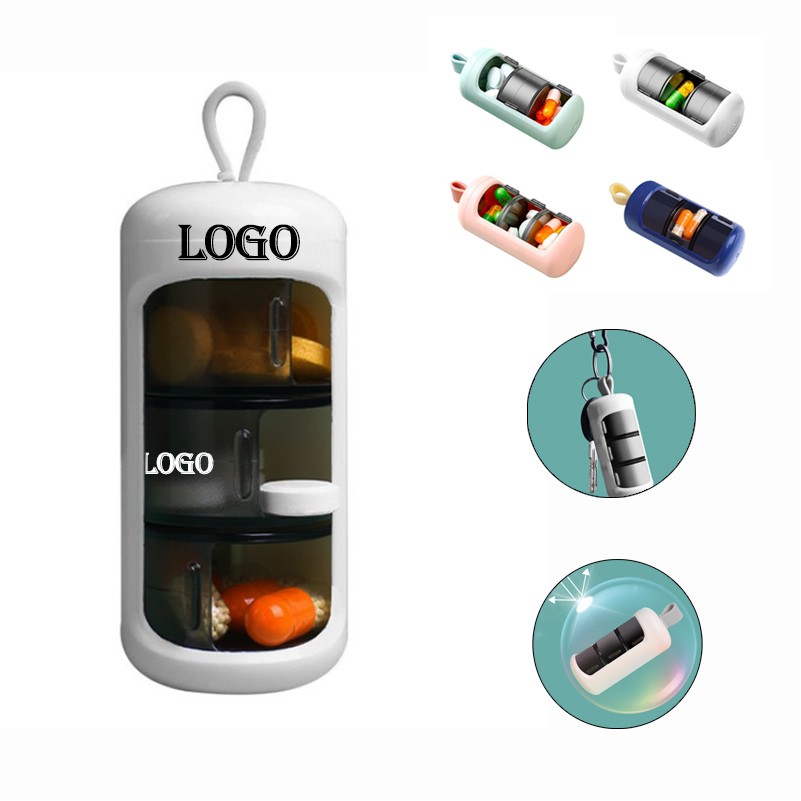 3 Compartment Sliding Travel Pill Case