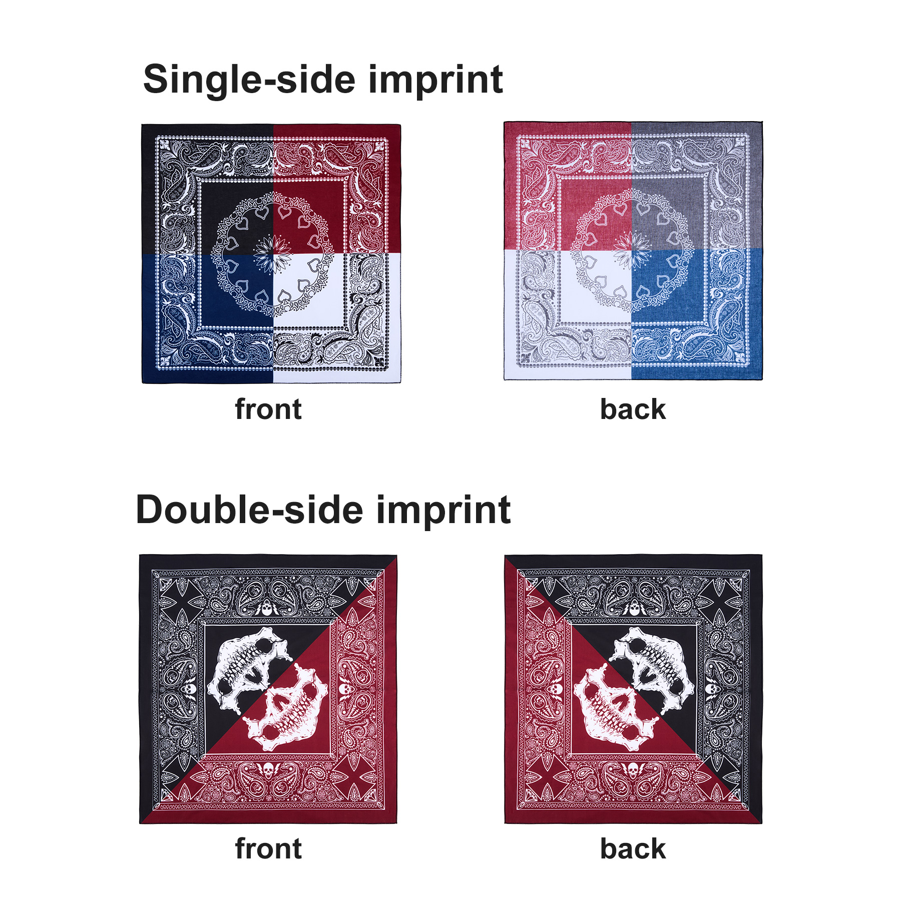100% Cotton Square Bandanna (22x22 Inch) 1