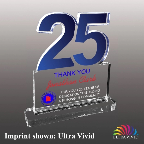 Number Twenty-Five Shaped Acrylic Award - Ultra Vivid Color 5
