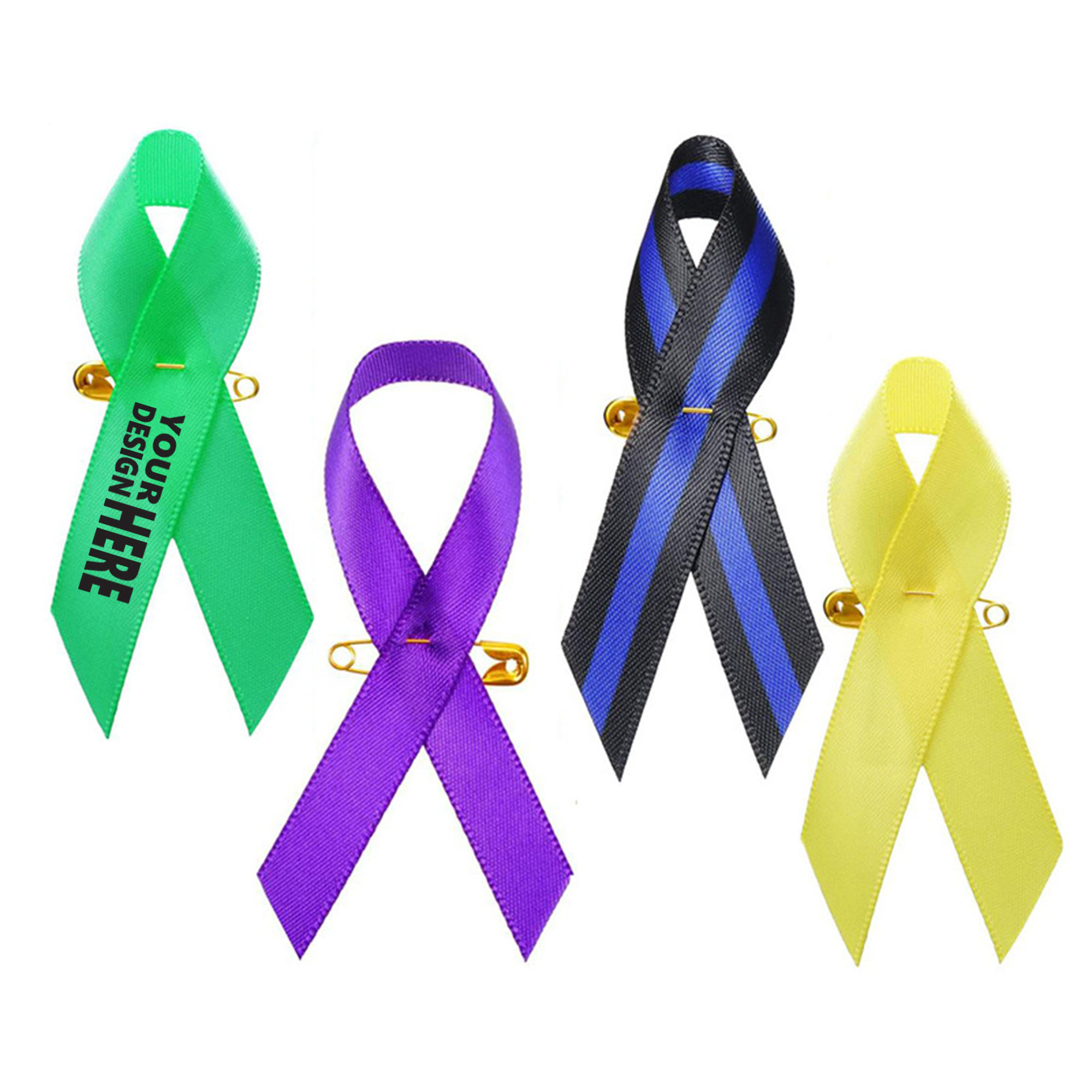 Personalized Memorial Ribbon Funeral Lapel Pin 3