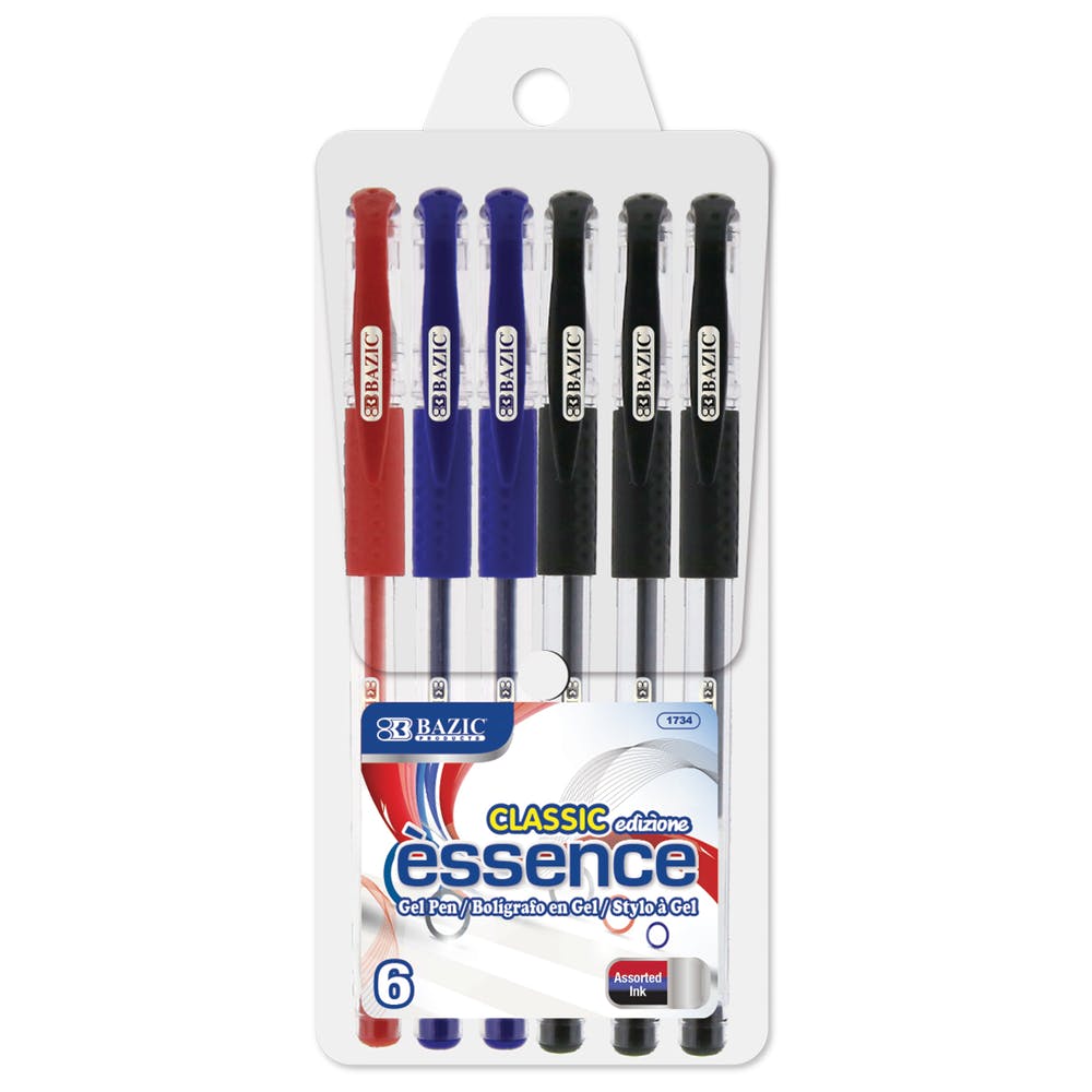 Gel Ink Pens - 3 Colors Cushion Grip 6 Pack 3