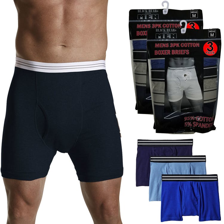 Men's Knit Boxer Briefs - Assorted Small 3 Pack 3