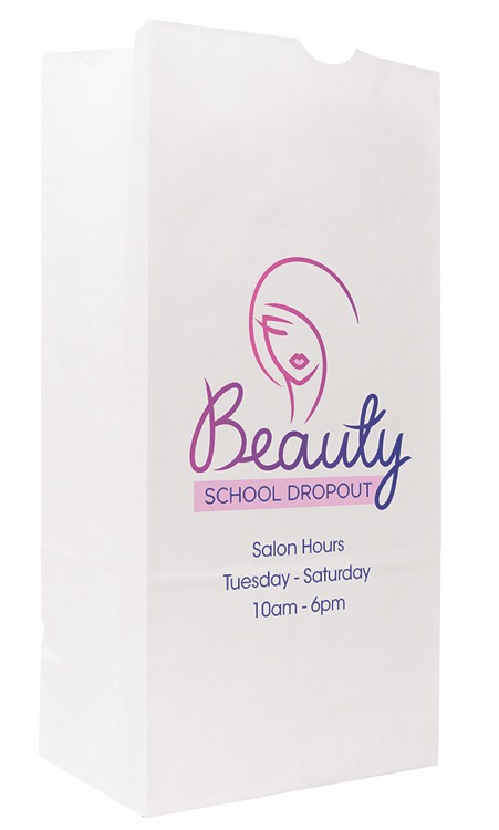 Full Color 1-Sided SOS White Paper Bags (6.25" x 12.5" x 3.8125") 3