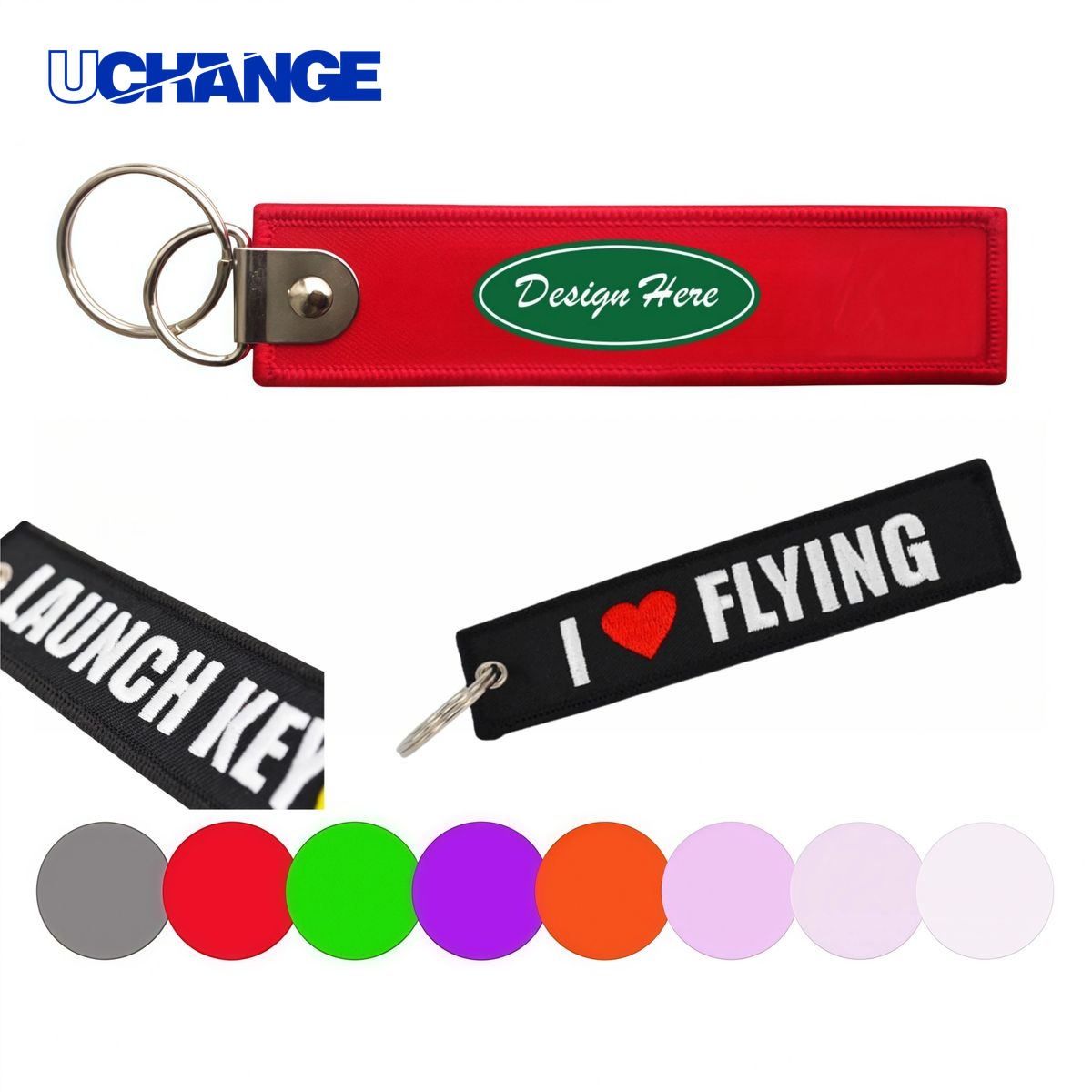 Embroidered Woven Strip Anti-Lost Keychain