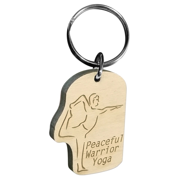 Custom Laser Etched Birch Keychain 6