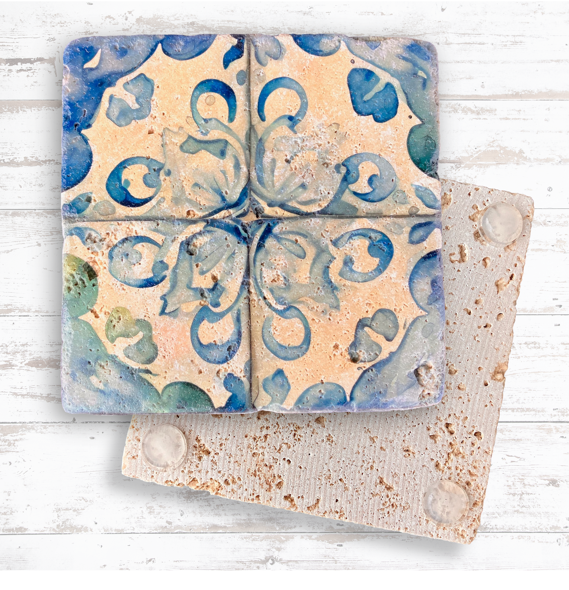 Tumbled Travertine Coaster 18