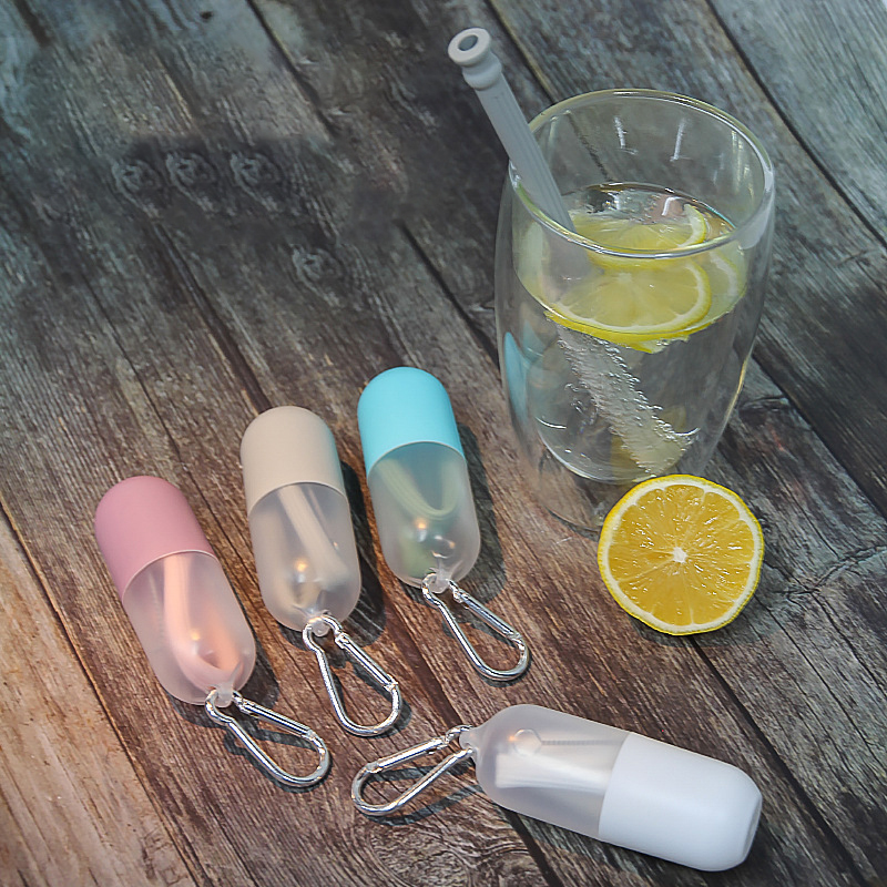 Silicone Sustainable Travel Straw Set 7