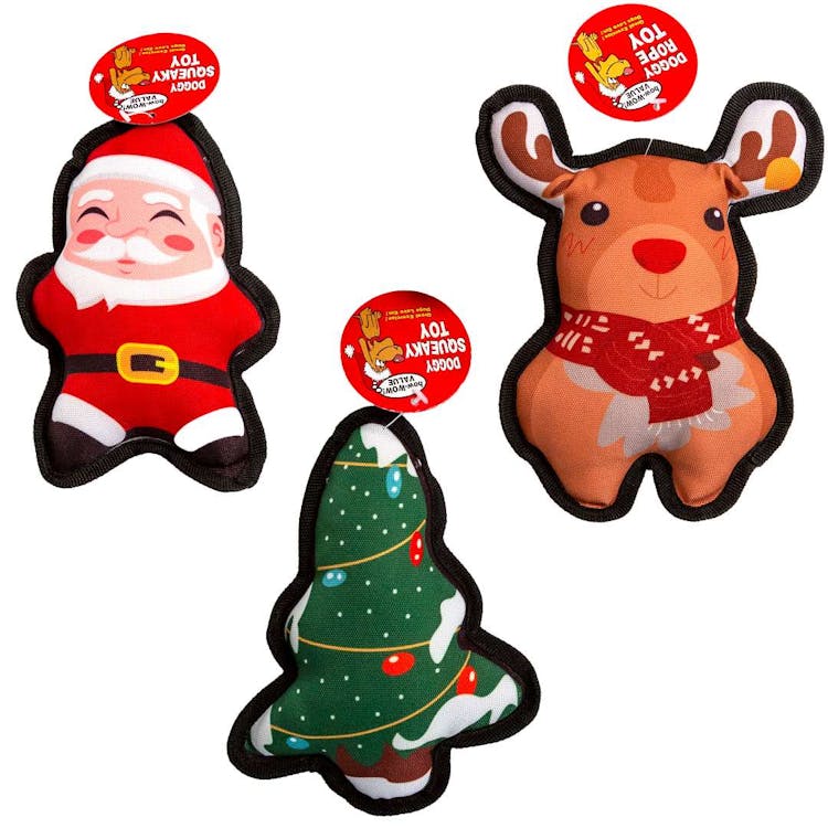 Christmas Canvas Dog Toys - Assorted Styles 3
