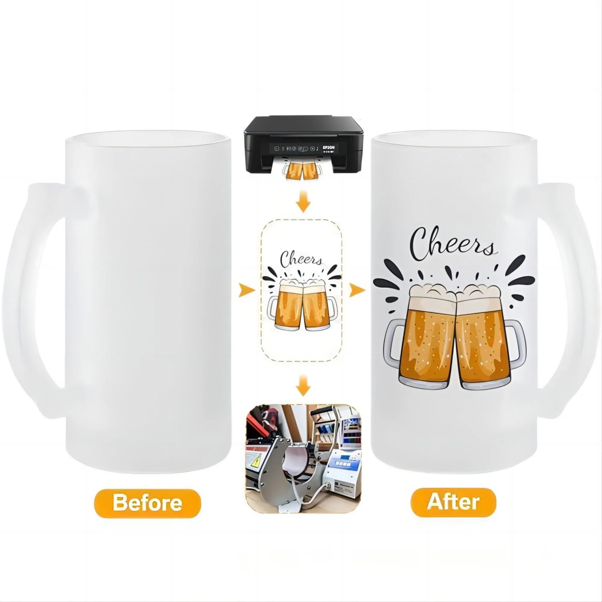 Large Capacity Frosted Glass Mug 16Oz 6
