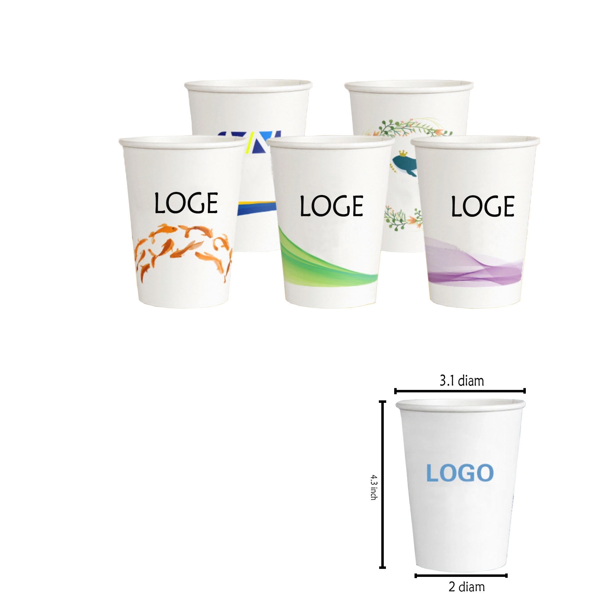 Hot/Cold Paper Cups MOQ 200pcs 4