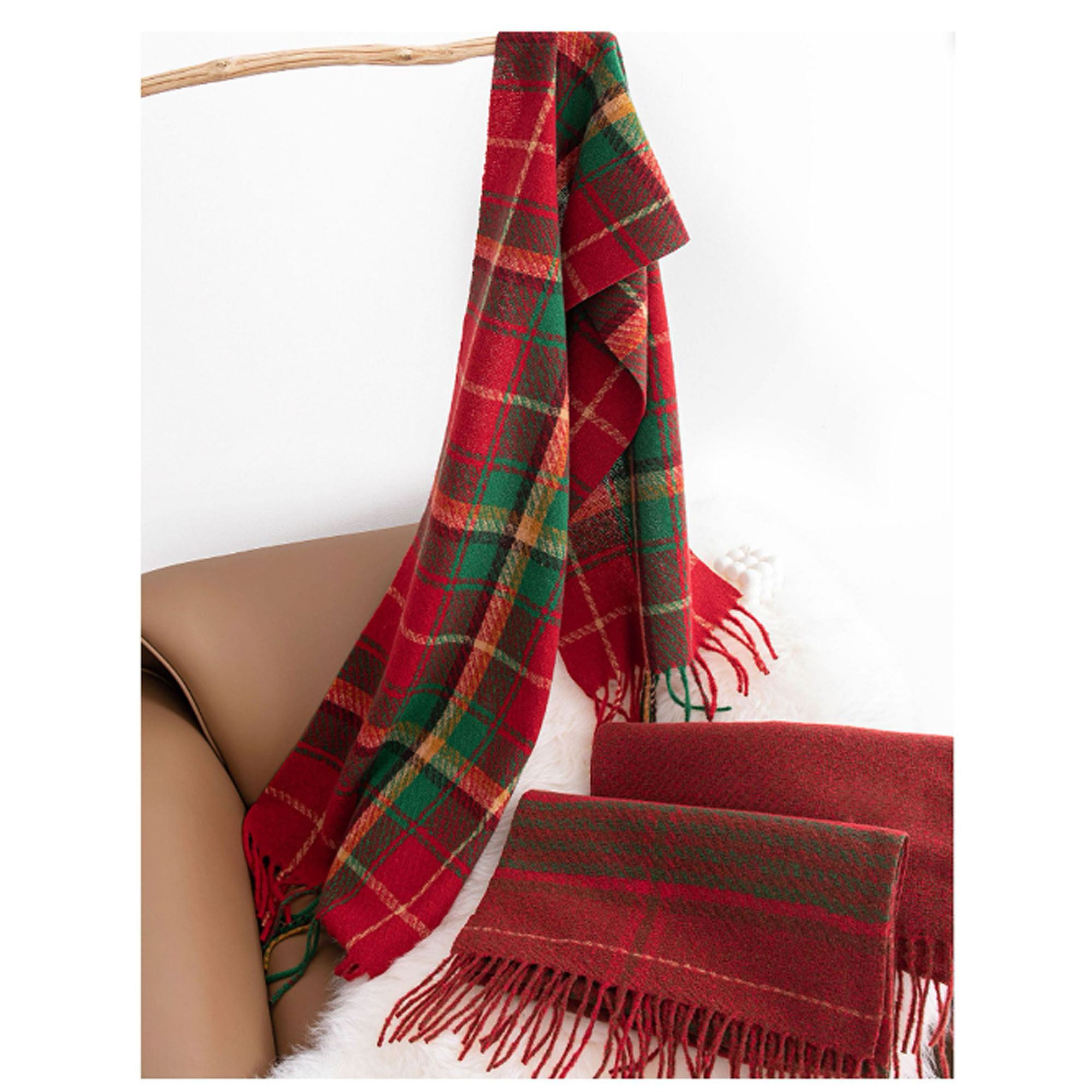 Imitation Cashmere Festive Plaid Scarf ?C Perfect For The Holiday Season 7