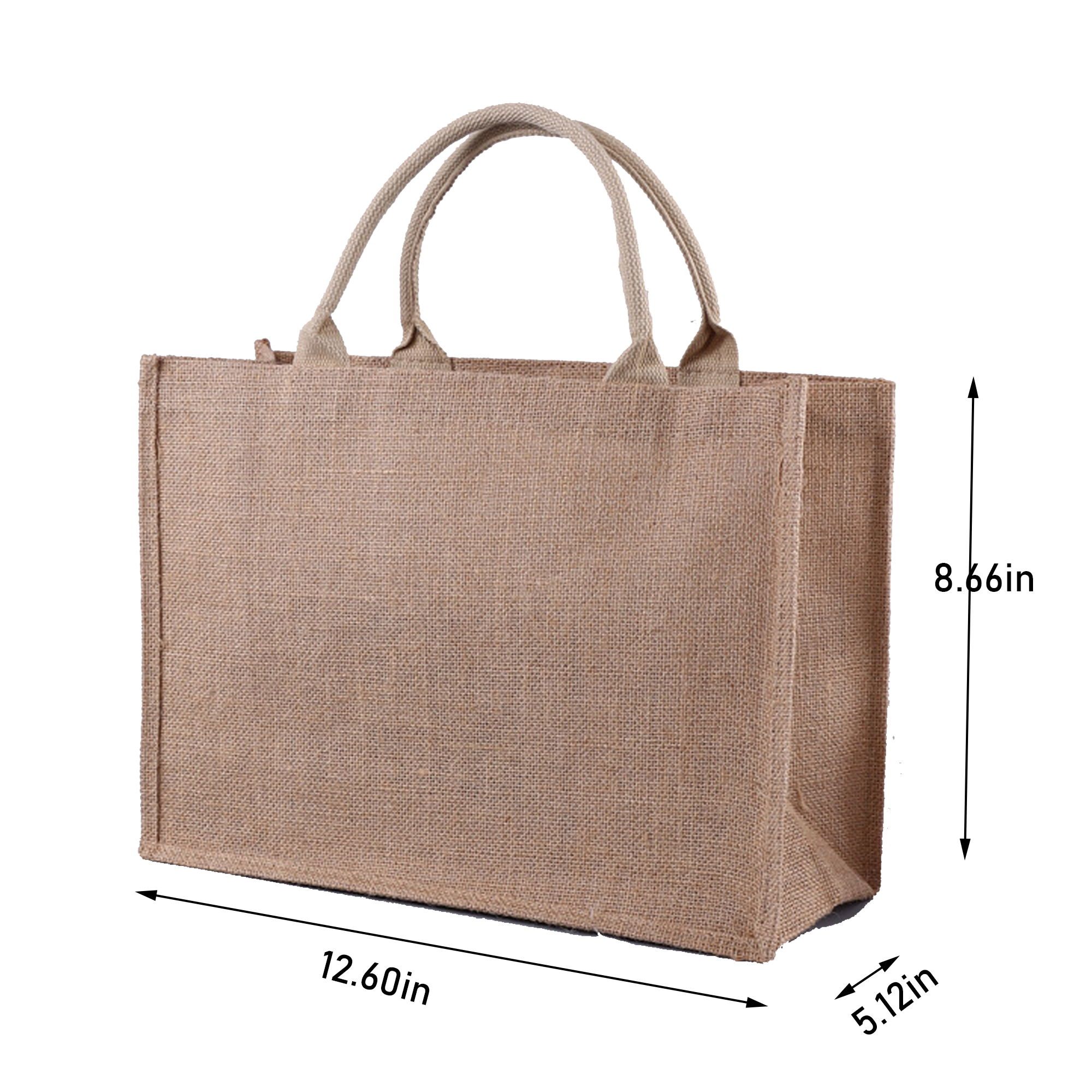 Full Color Jute Burlap Tote Bag with Handles, custom tote bag with logo imprint 5