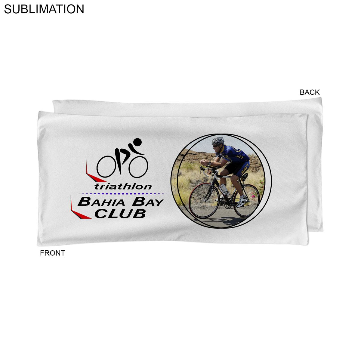 fiel Absorbent Microfiber Dri-Lite Terry White Cycling Towel 20x40 Sublimated Full color Logo #SU462W-5