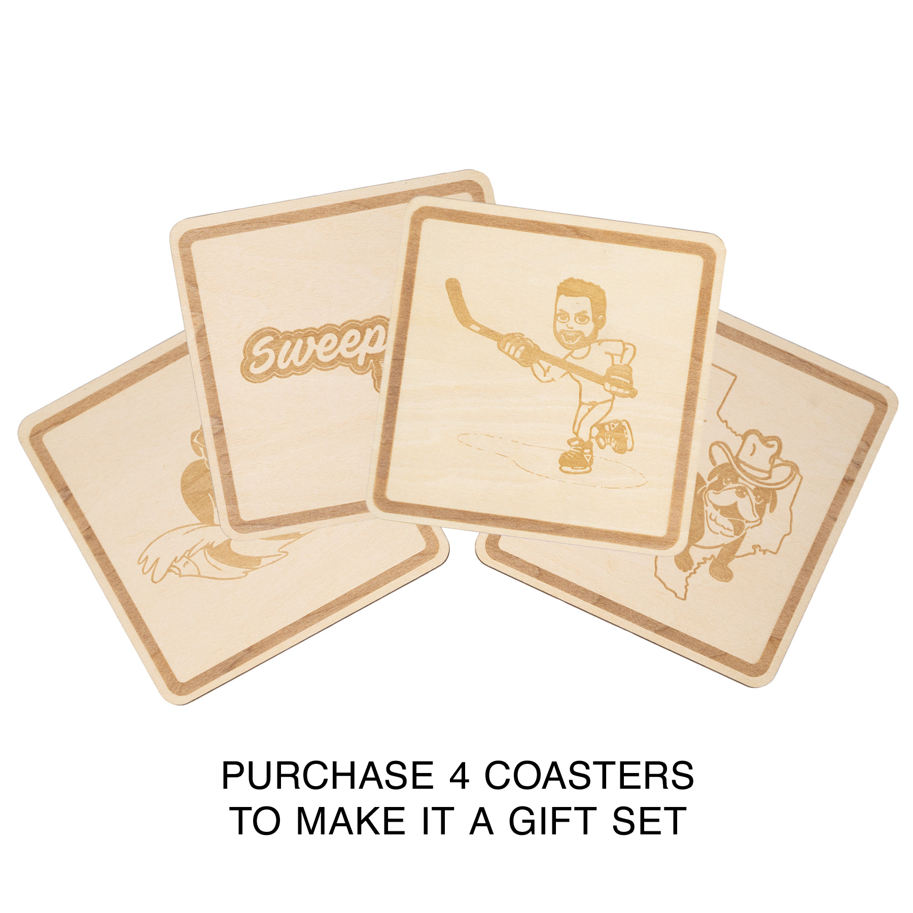 Wood Coasters: Square 9