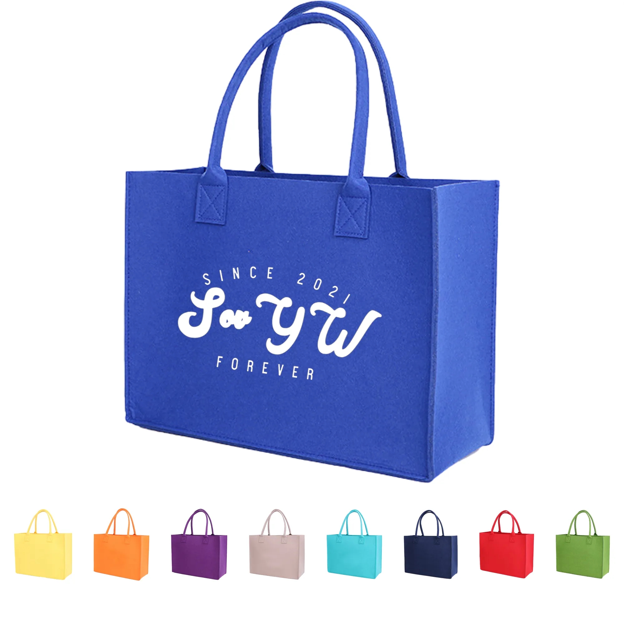 Custom Reusable Durable Large Felt Tote Shopping Bag 4