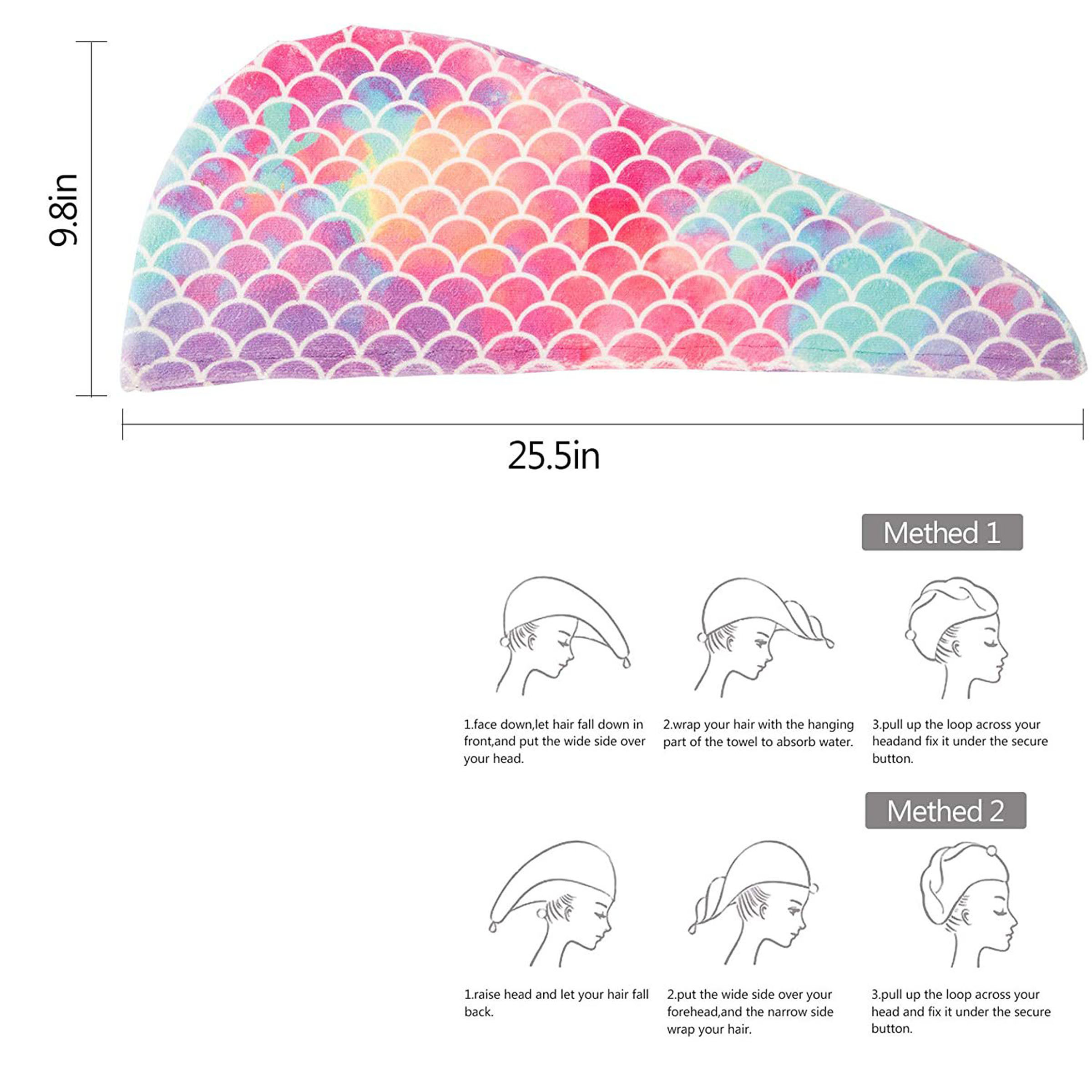 High-Quality Microfiber Material Soft Mermaid-Style Hair Wrap For Quick Drying 9