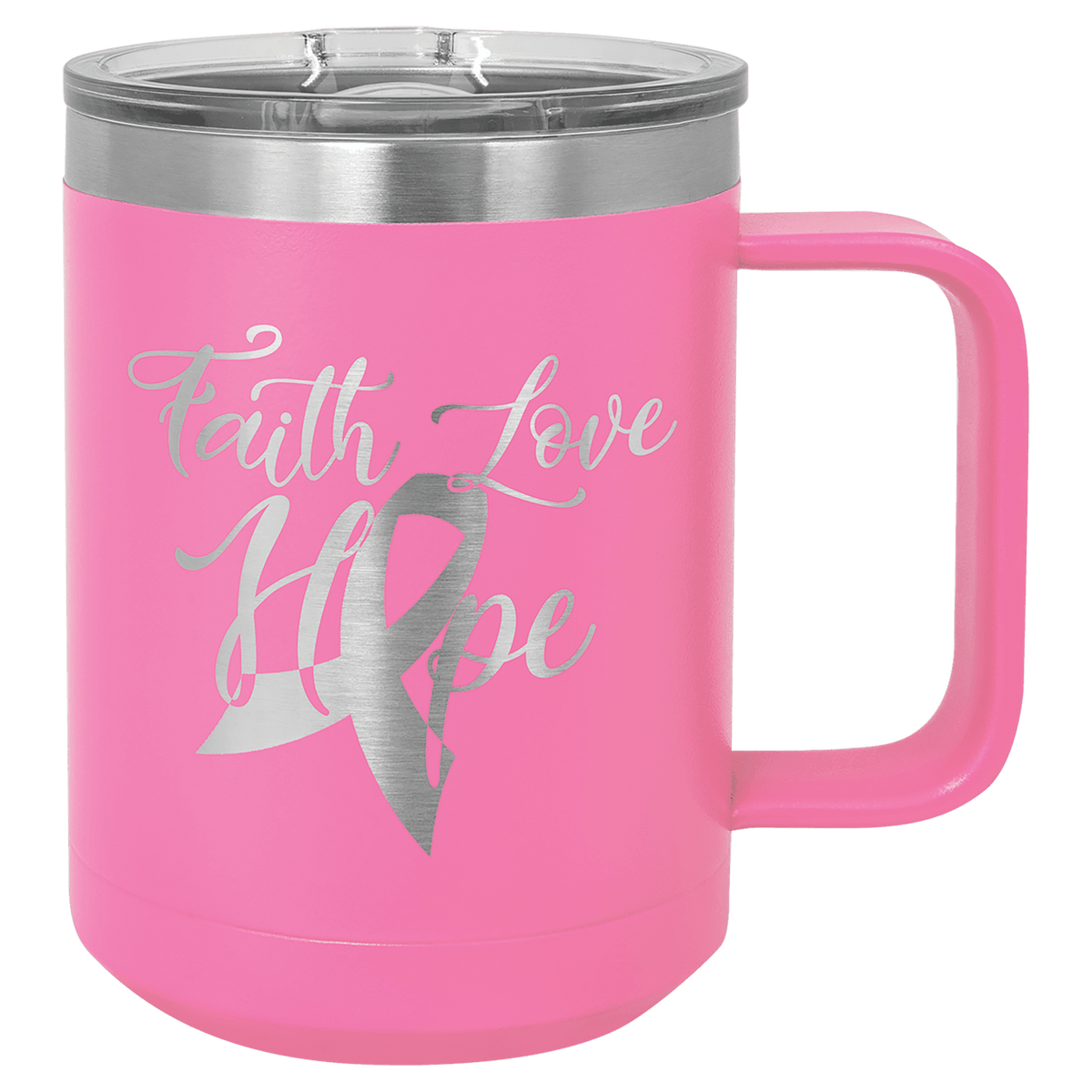 Polar Camel 15 oz. Pink Vacuum Insulated Mug with Slider Lid 3
