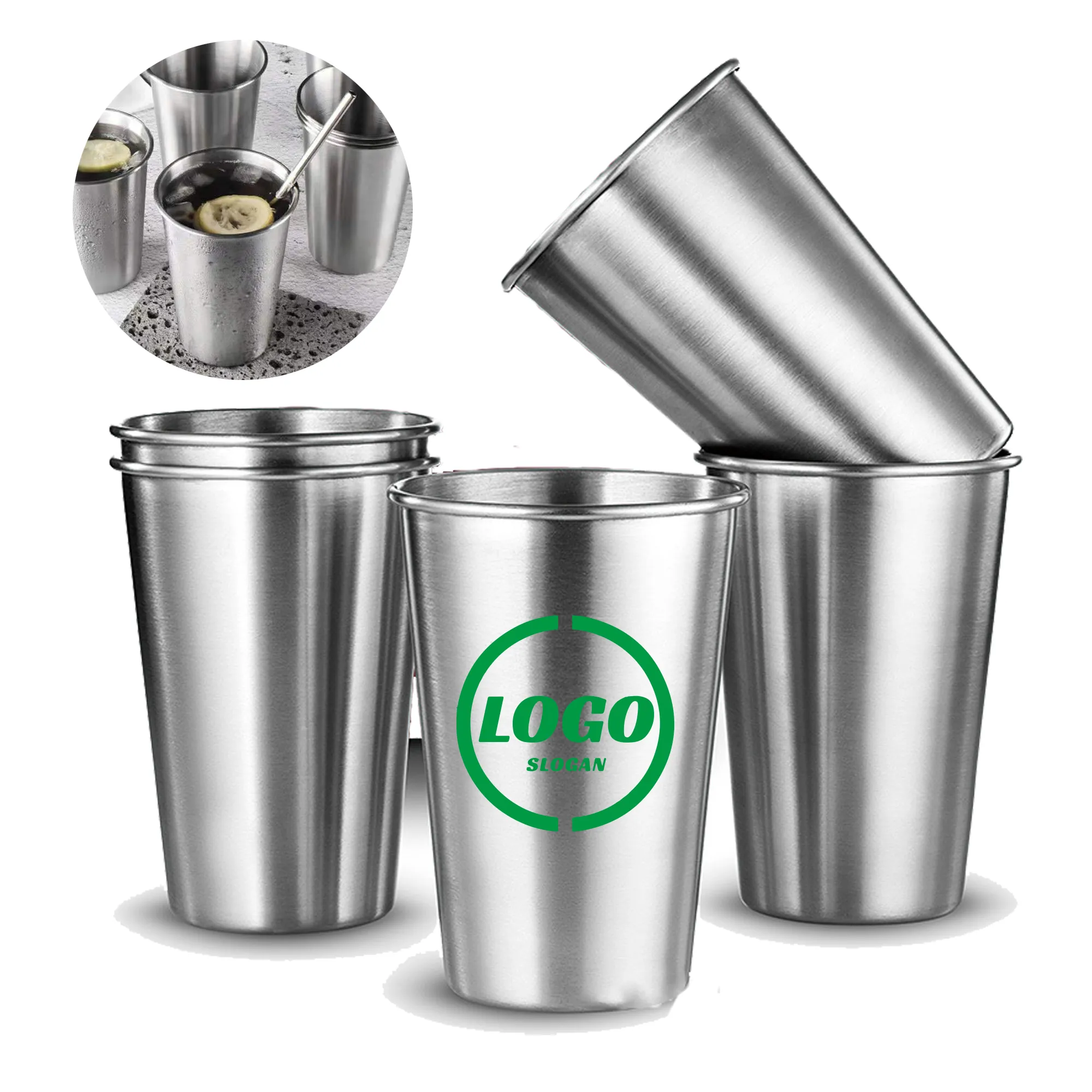 Custom 16 oz Stainless Steel Pint Cup