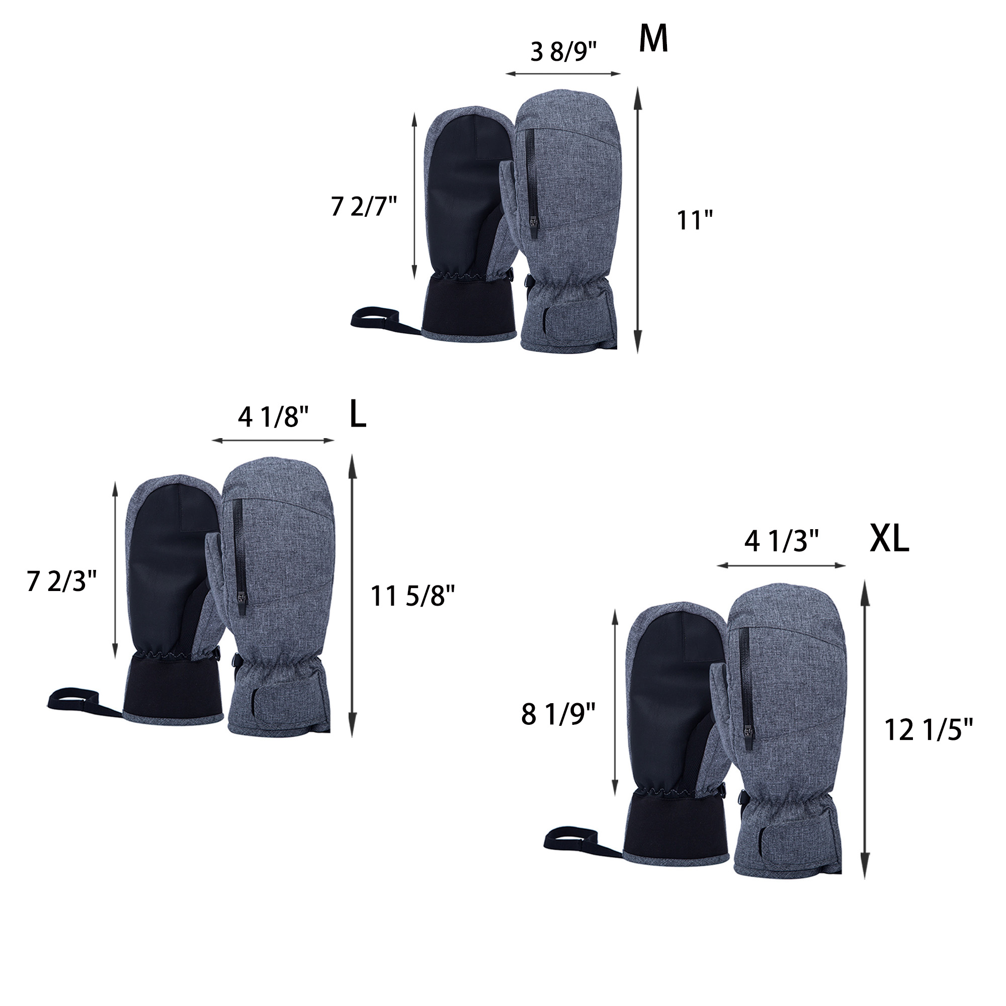 Adult Waterproof Touchscreen Ski Gloves 11