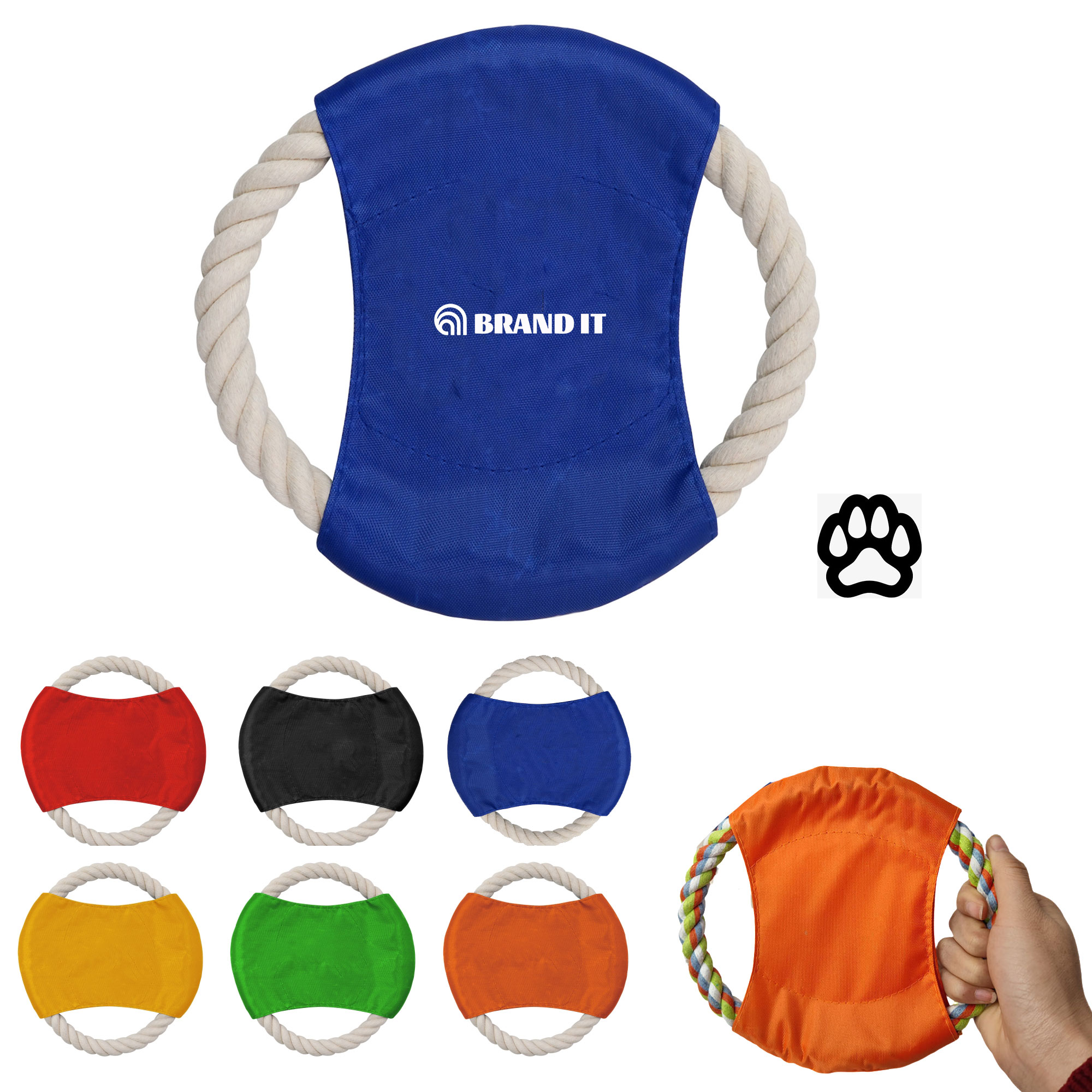 Canvas Rope Flying Disc Pet Toy