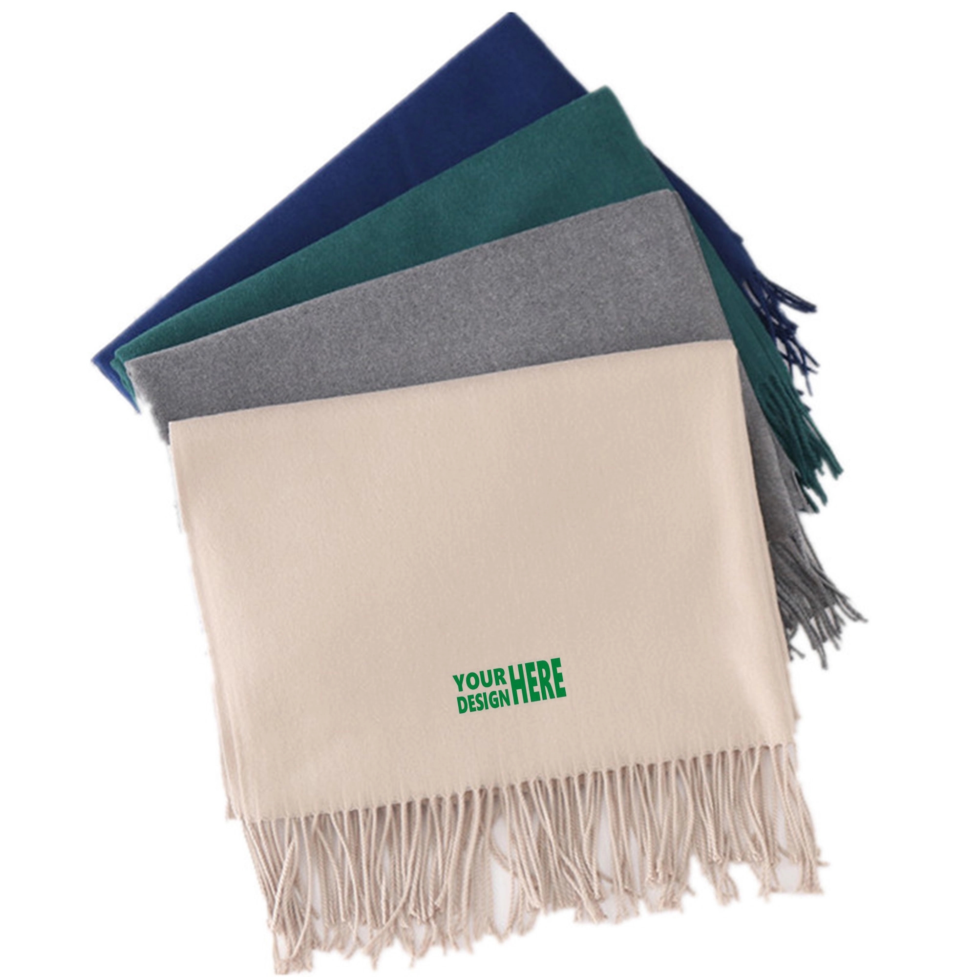 Monochrome Shawl With Logo 4