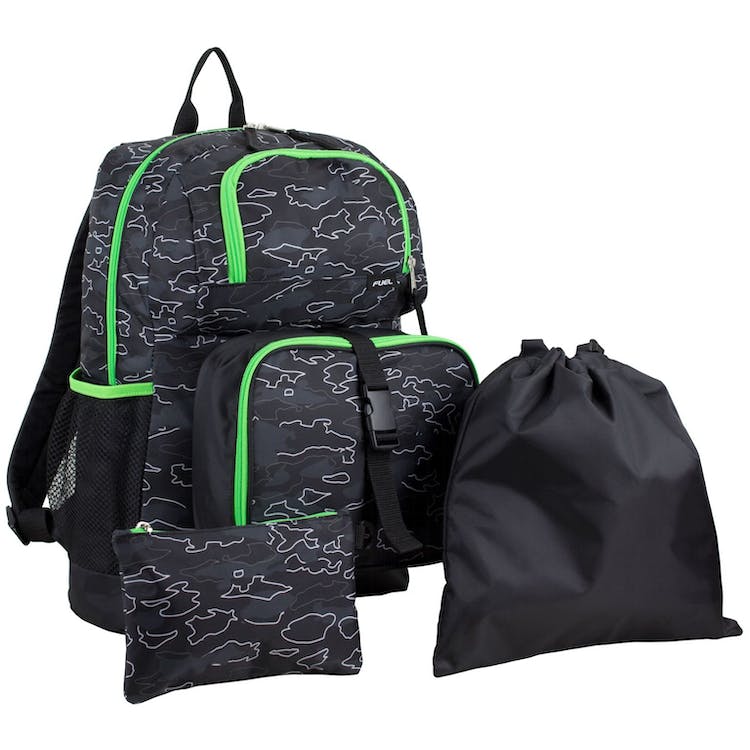18" Backpack Combo Sets - 4 Pieces Green/Black 3