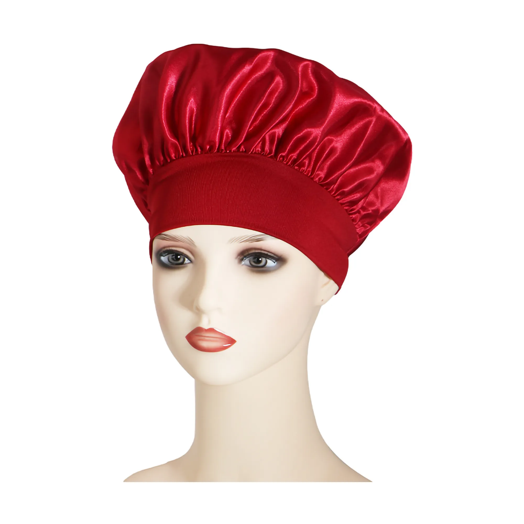 Satin Silk Bonnet Elastic Wide Band Sleeping Cap 18